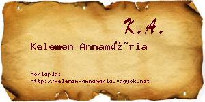 Kelemen Annamária névjegykártya